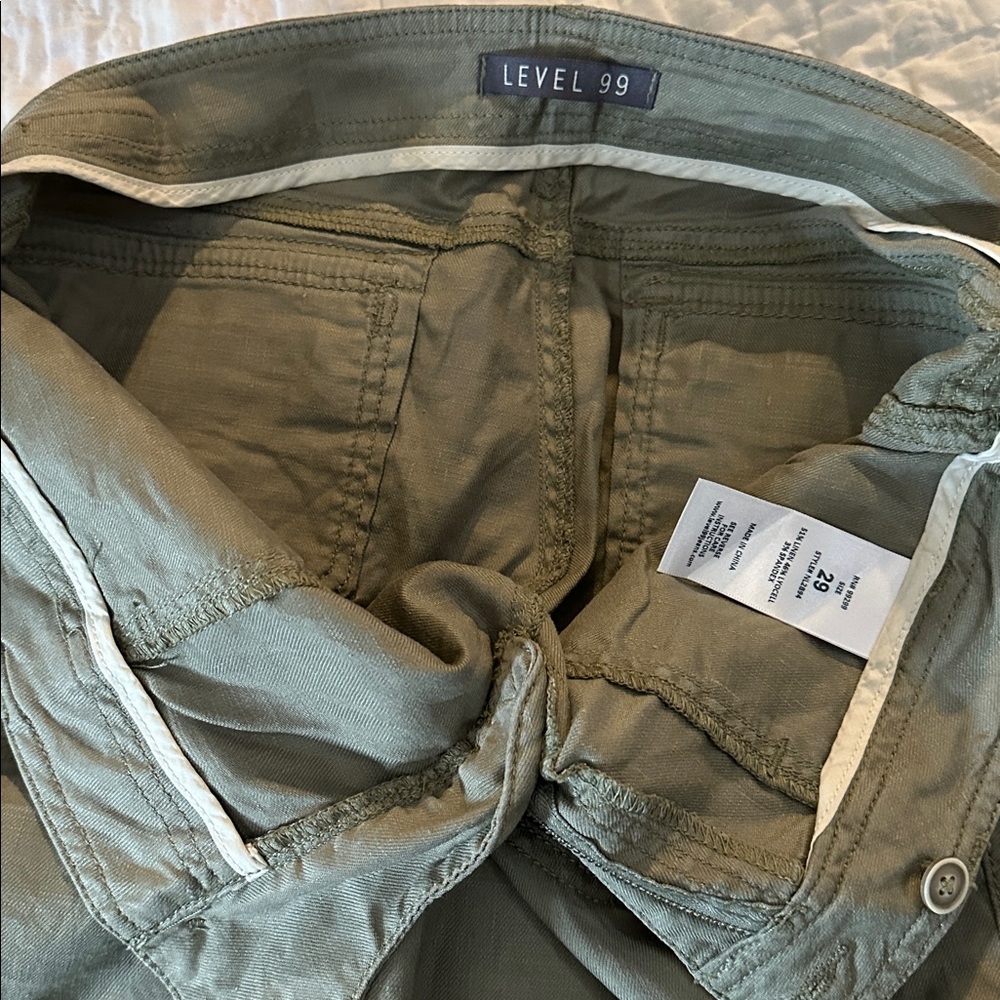 Level 99 Like New Linen Daryl’s Cargo Pants Women's Olive Jeans 29 - Picture 11 of 11